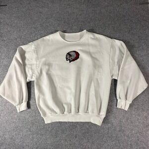Unbranded Skull Headdress Sweatshirt XL White Mens Embroidered Graphic‎ Native